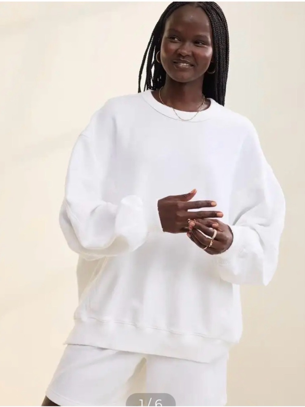 aerie White Crewneck Sweatshirt